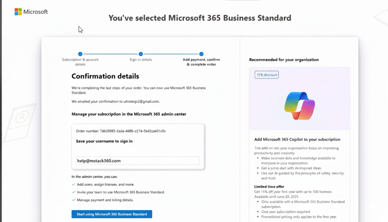 Microsoft 365 Admin Center access