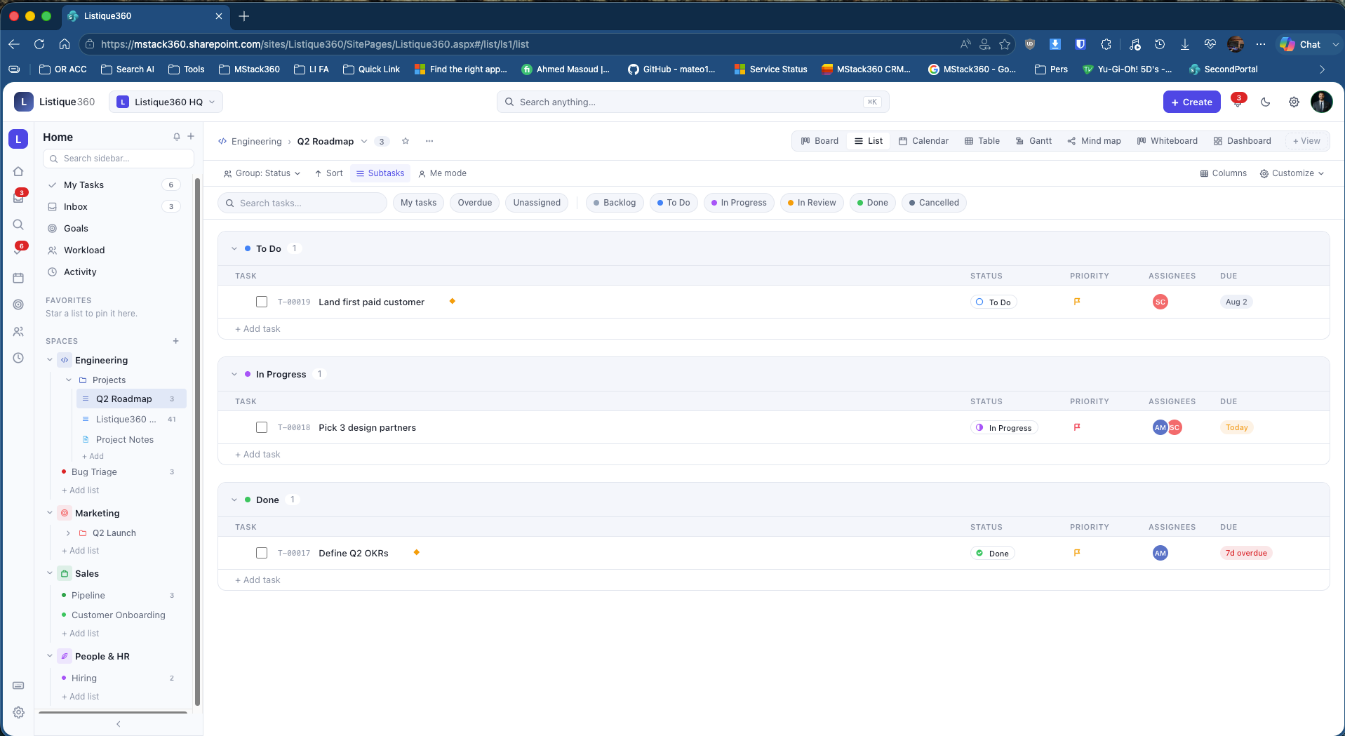List view