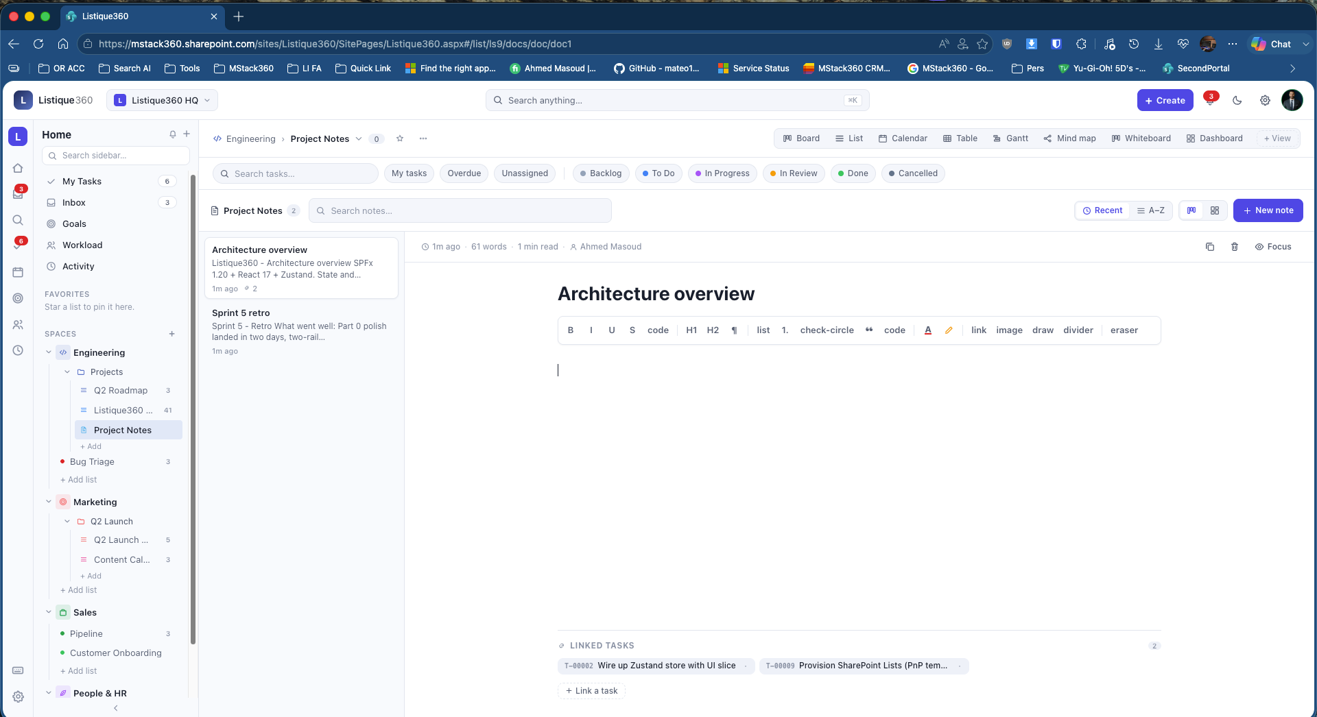 Project notes