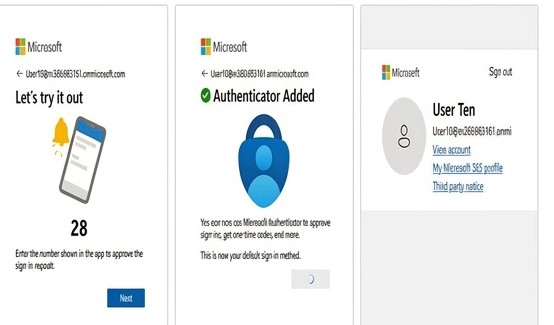 Confirmation that the account is active with MFA registered