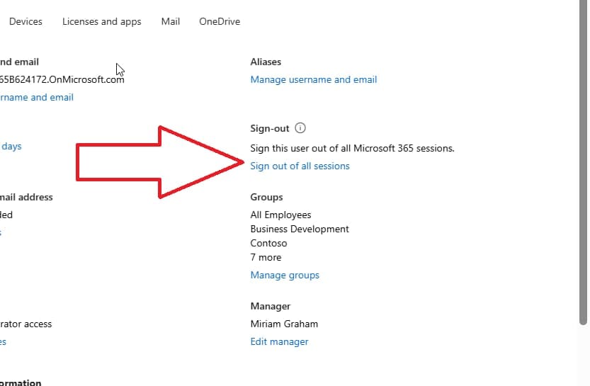 Sign out of all sessions option on the user's account page