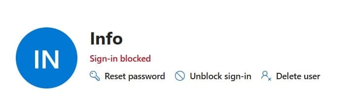Sign-in blocked for the shared mailbox account