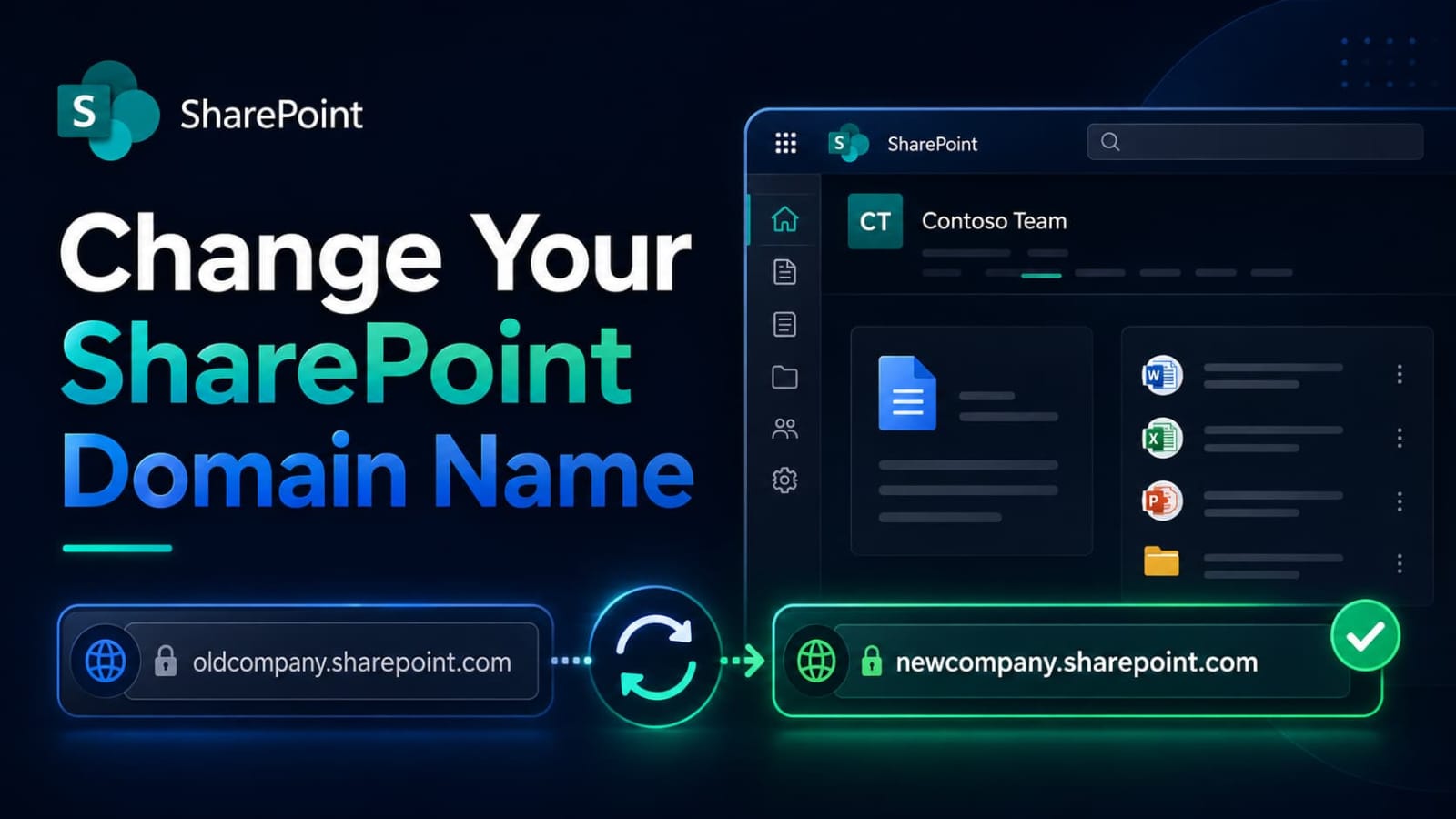 Renaming a SharePoint tenant domain from the old onmicrosoft.com address to a new one
